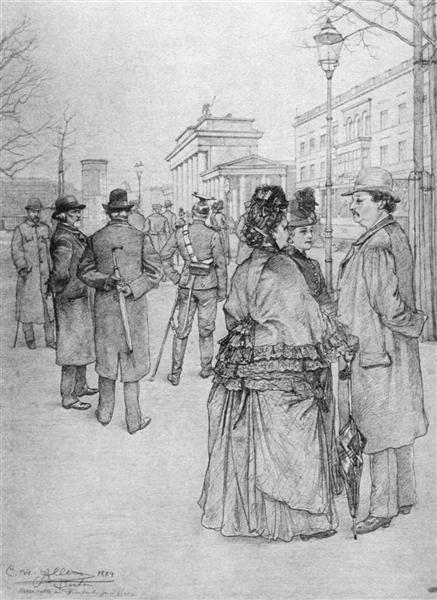 At the Brandenburg Gate, 1889 - Christian Wilhelm Allers