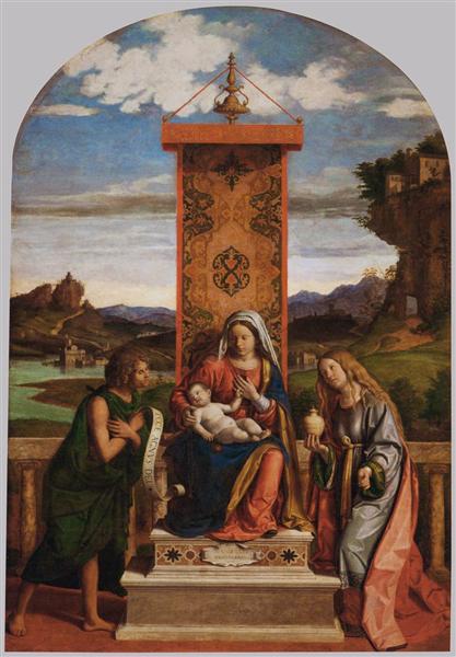 Vierge à l'enfant entourée de saint Jean-Baptiste et Marie-Madeleine, c.1512 - Cima da Conegliano