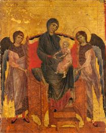 Богородица на троне с младенцем и двумя ангелами - Чимабуэ