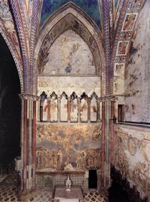 View of the frescoes in the left transept - Cimabue