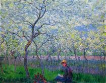 An Orchard in Spring - Claude Monet