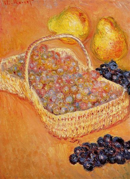 Basket of Graphes, Quinces and Pears, 1882 - 1885 - Claude Monet