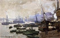 Boats in the Pool of London - Claude Monet