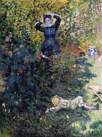 Camille and Jean Monet in the Garden at Argenteuil - 莫內