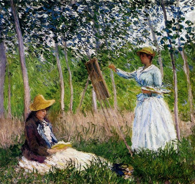 In The Woods At Giverny Blanche Hoschede, 1887 - 莫內