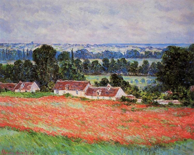 Poppy Field at Giverny, 1885 - 莫內