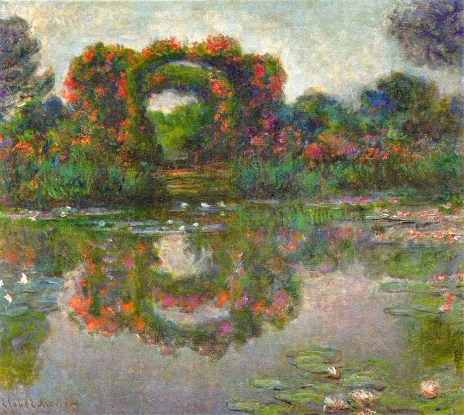 Rose Flowered Arches at Giverny, 1913 - 莫內