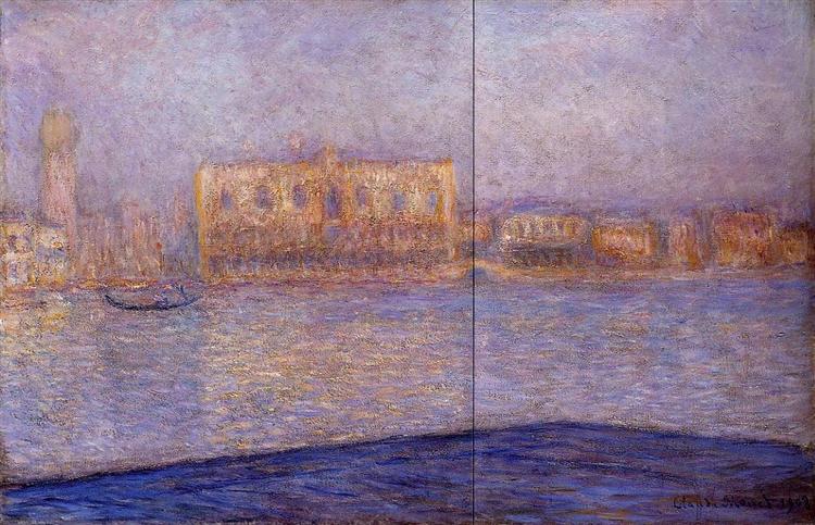 The Doges' Palace Seen from San Giorgio Maggiore 3, 1908 - Claude Monet