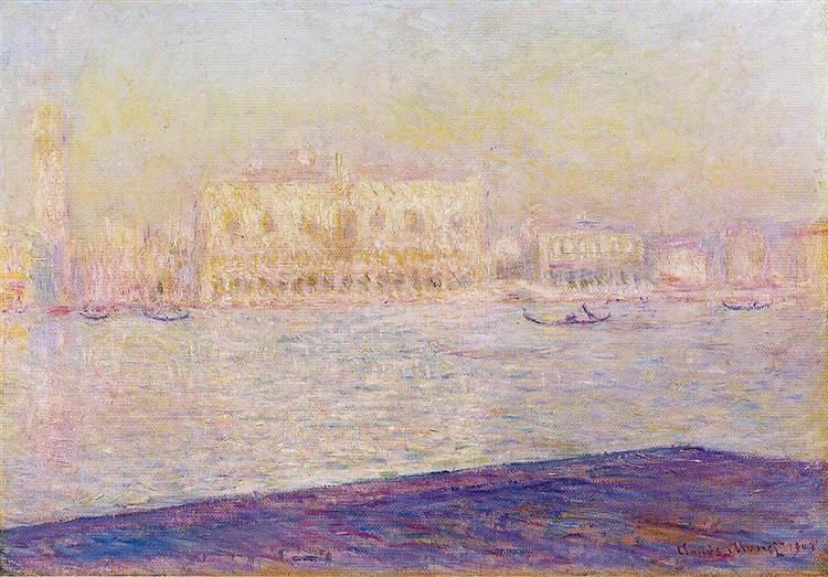 Дворец  Дожей, вид с Сан-Джорджо Маджоре, 1908 - Клод Моне