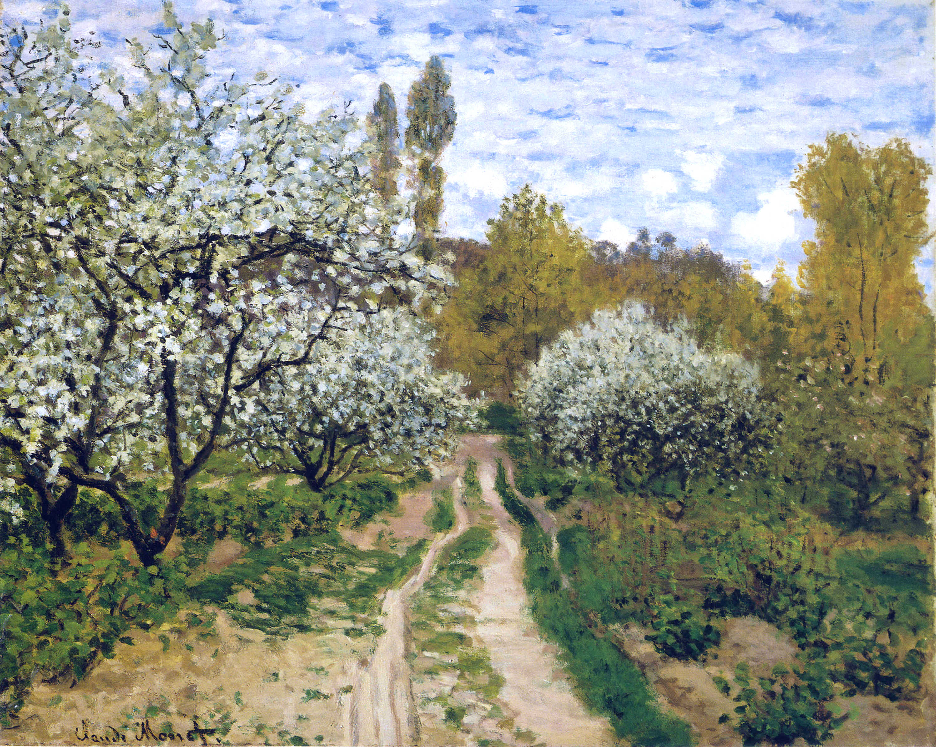 Trees In Bloom 1872 Claude Monet WikiArt Org   Trees In Bloom 