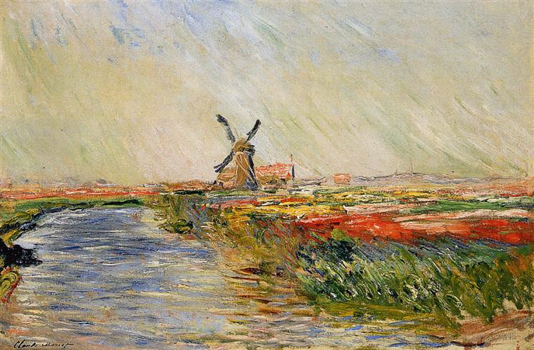 Tulip Field in Holland, 1886 - Claude Monet