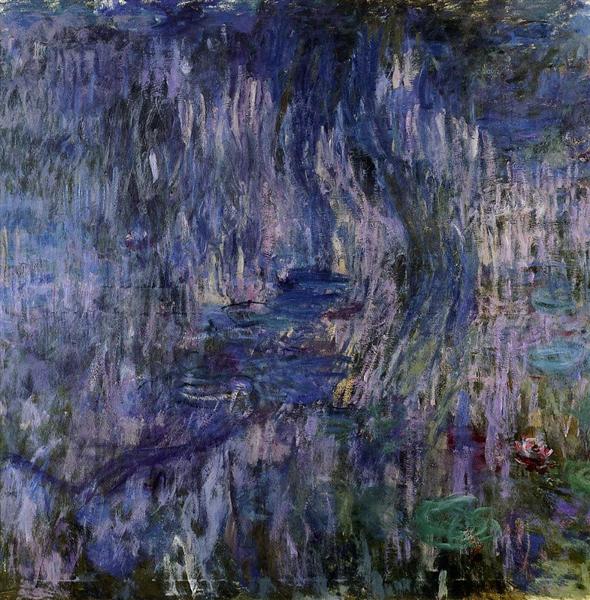 Водяные лилии, отражение плакучей ивы, 1916 - 1919 - Клод Моне