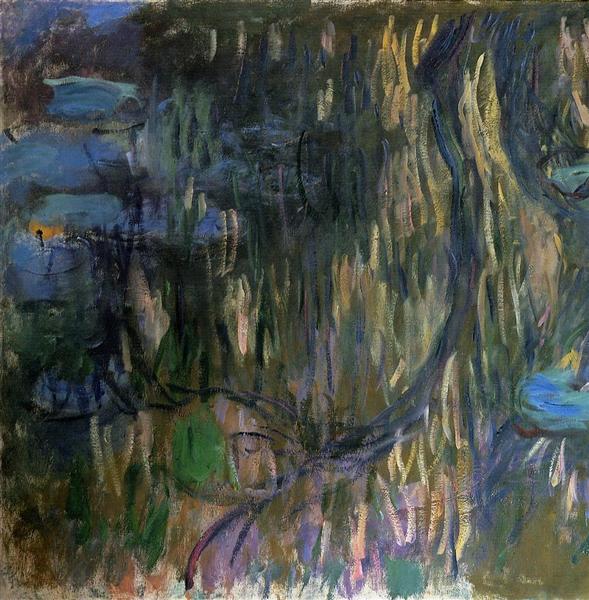 Water Lilies, Reflections of Weeping Willows (left half), 1916 - 1919 - Клод Моне