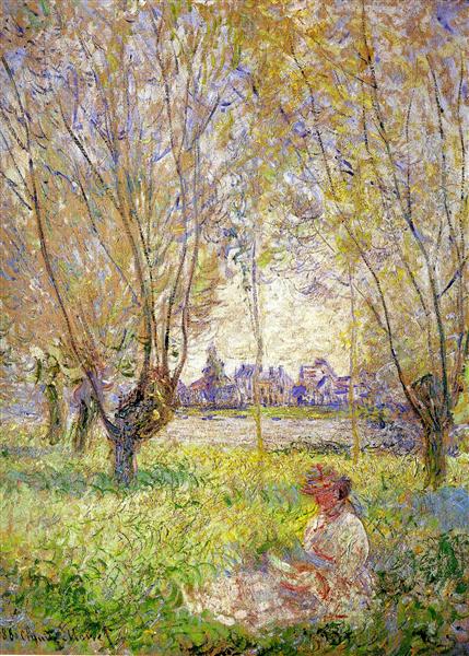 Woman Sitting under the Willows, 1880 - Claude Monet