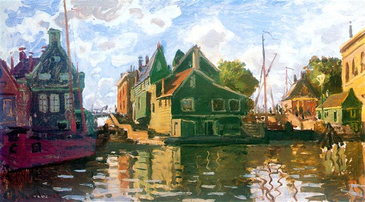 Заандам, канал, 1871 - Клод Моне