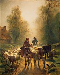 On the Way to the Market - Constant Troyon