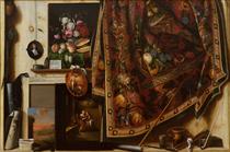 Trompe l'oeil. A Cabinet in the Artist's Studio - Корнеліс Норбертус Гісбрехтс