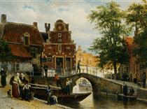 A View of Franeker with the Zakkendragershuisje - Cornelis Springer