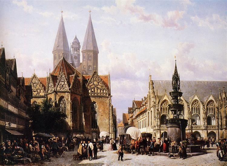 Altstadtmarkt in Brunswijk - Cornelis Springer