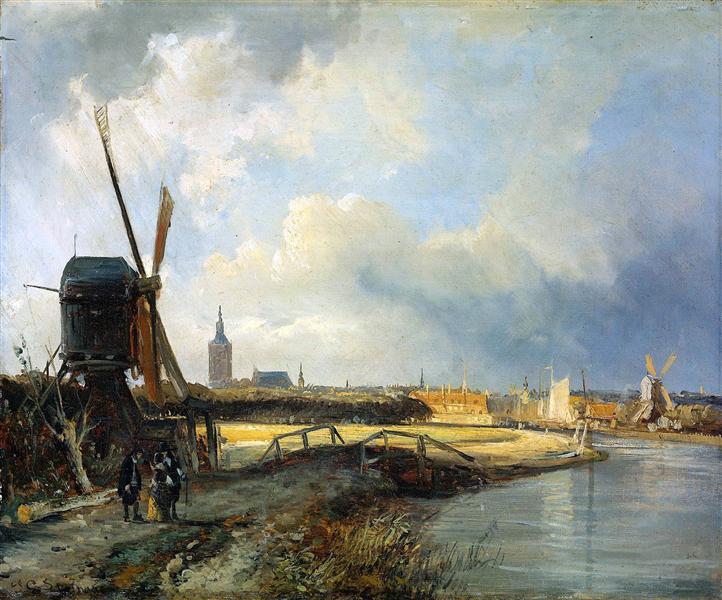 Study for View on Den Haag, 1850 - Корнелис Спрингер