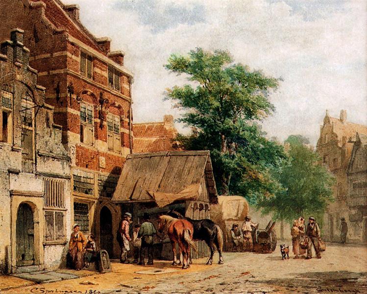 View at Culemborg - Cornelis Springer