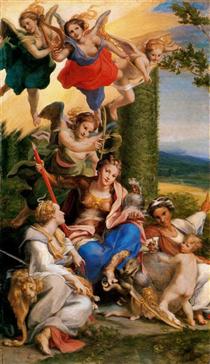 Allegory of the Virtues - Антоніо да Корреджо