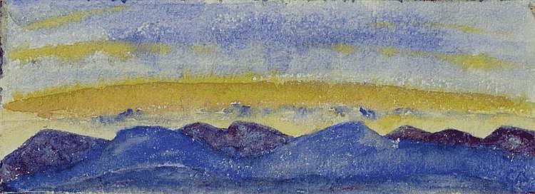 Mountain chain at sunset - Cuno Amiet