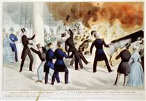 Awful explosion of the 'peace-maker' on board the U.S. Steam Frigate Princeton on Wednesday, Feb 28, 1844 - Currier and Ives