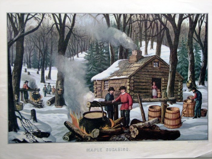 Maple Sugaring, 1872 - Куррье и Айвз