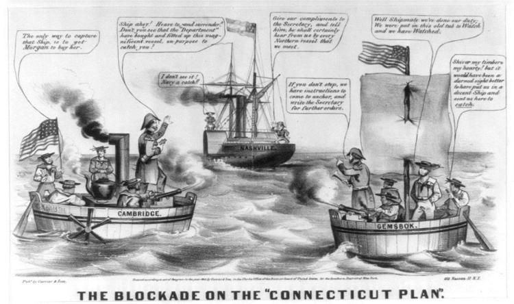 The Blockade on the 'Connecticut Plan' - Куррье и Айвз