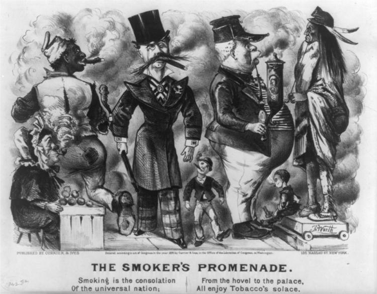 The smoker's promenade, 1876 - Currier & Ives