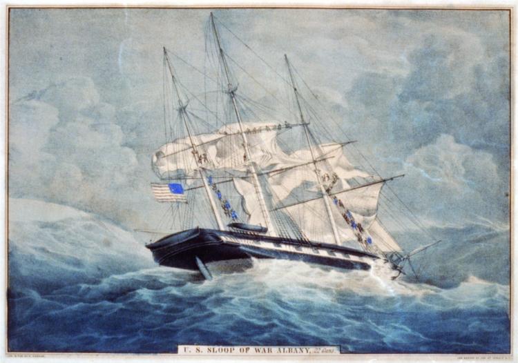 U.S. sloop of war Albany, 22 guns, 1856 - Currier and Ives