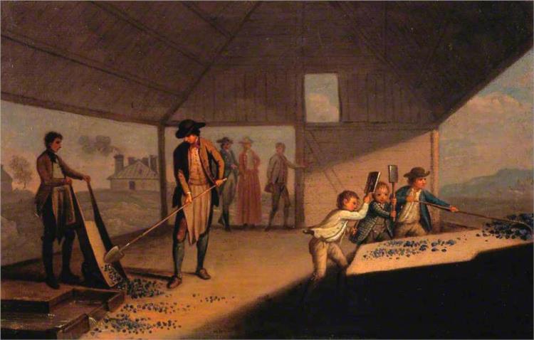 Lead Processing at Leadhills. Pounding the Ore, 1789 - David Allan