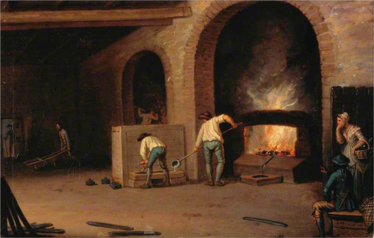 Lead Processing at Leadhills. Smelting the Ore, 1789 - David Allan