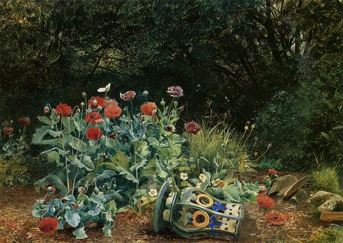 Summer flowers in a quiet corner of the garden, 1882 - Девід Бейтс