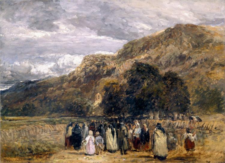 A Welsh Funeral, Betwys-y-Coed, 1850 - Девід Кокс