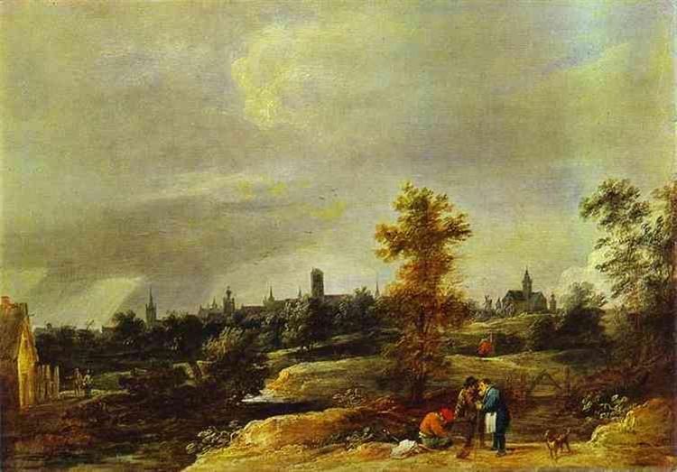 Landscape in the Suburbs of Brussels, c.1645 - David Teniers, o Jovem