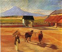 La Era (The Threshing Floor) 1904 (oil on canvas) - Diego Rivera