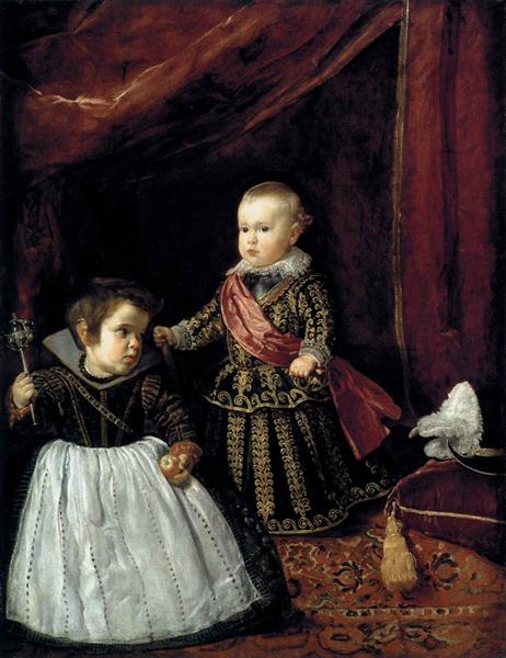 El príncipe Baltasar Carlos con un enano, 1632 - Diego Velázquez