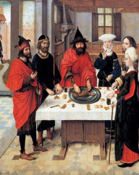 The Feast of the Passover - from the Winged altar in St. Peter in Leuven, c.1465 - Dierick Bouts