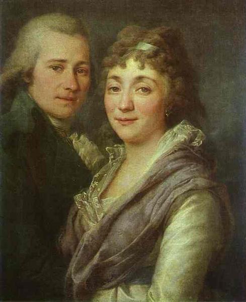 Portrait of V. I. Mitrofanov and M. A. Mitrofanova, c.1795 - Dmitry Levitzky