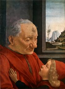 Portrait d'un vieillard et d'un jeune garçon - Domenico Ghirlandaio