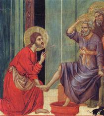 Washing of feet (Fragment) - Duccio di Buoninsegna