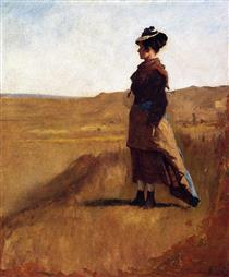Woman on a Hill - Jonathan Eastman Johnson