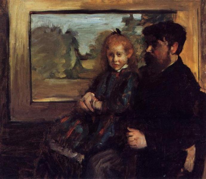 Henri Rouart and His Daughter Helene, 1871 - 1872 - Edgar Degas