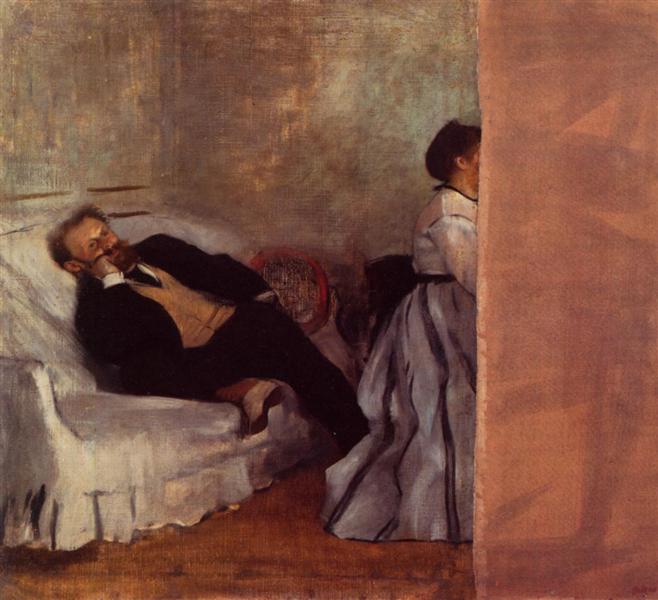 Месье и мадам Эдуард Мане, c.1868 - c.1869 - Эдгар Дега