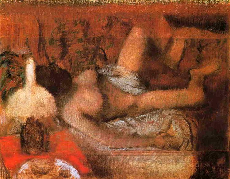Полулежащая обнаженная, c.1883 - c.1885 - Эдгар Дега