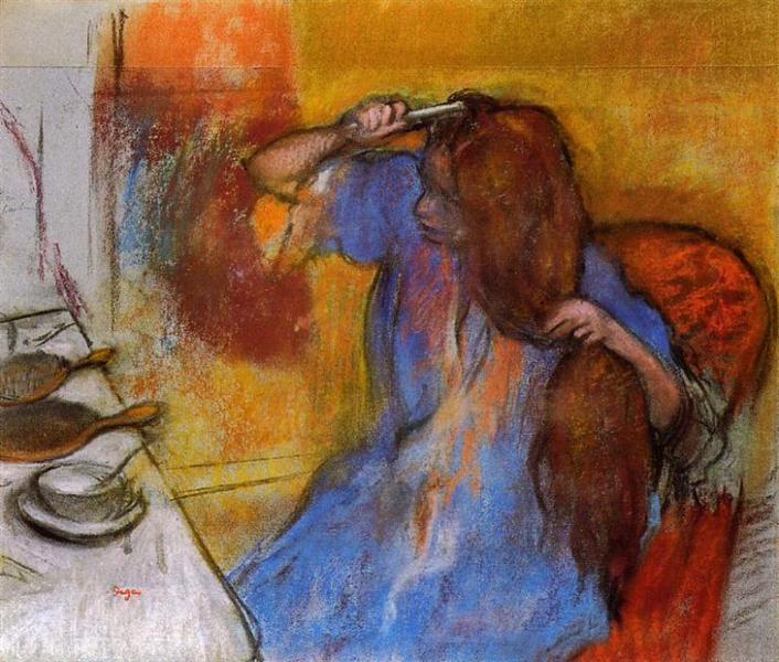 Woman Brushing Her Hair, c.1889 - 竇加