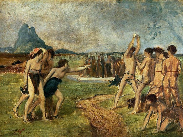 Юные спартанцы тренируются, 1860 - Эдгар Дега