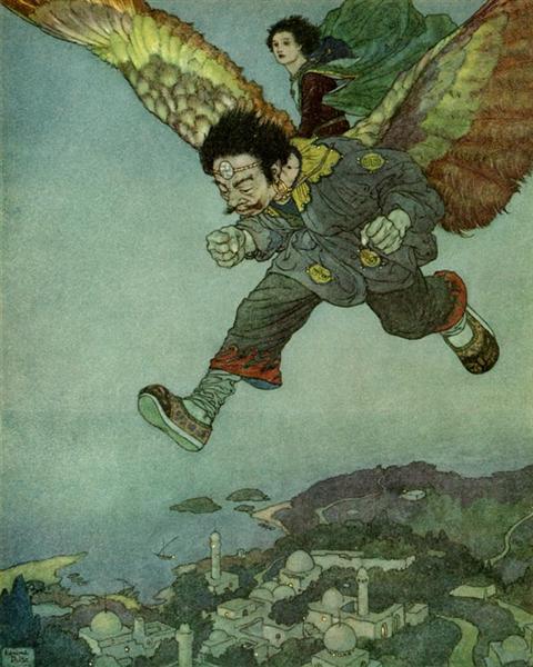 The Eastwind flew faster still (from The Garden of Paradise) - Edmond Dulac